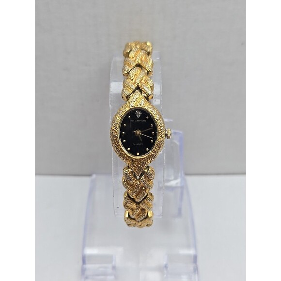 Womens Vintage Helbros Watch 16mm Gold Tone Oval Foil New Battery Bracelet - Picture 1 of 9